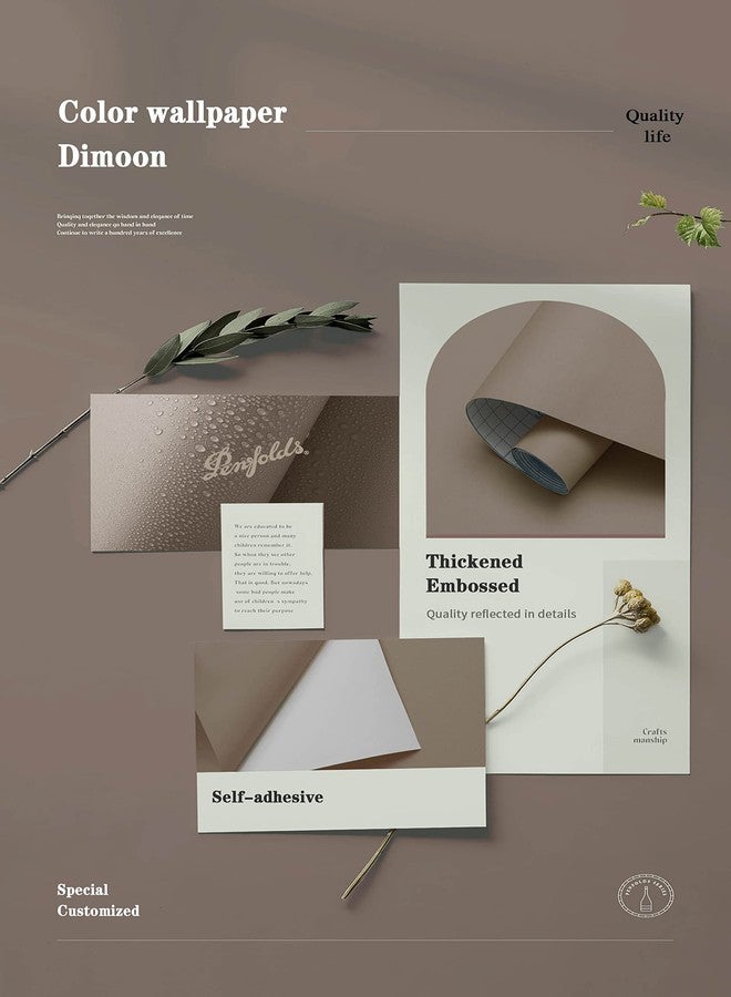 Dimoon 236''x17.7'' Etoupe Peel and Stick Wallpaper Contact Paper Modern Self Adhesive Wall Paper Removable Renter Friendly Textured Solid Color Shelf Cabinet Vinyl Roll (236''x17.7'',Etoupe) - Image 4